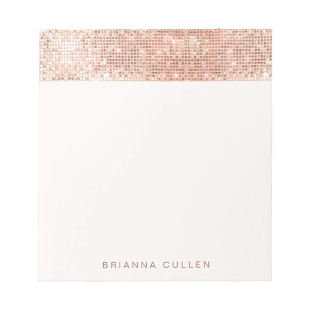 Modern Glam Trendy Rose Gold Sequin Notepad