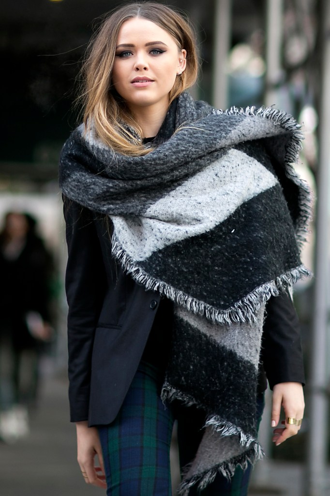 Kristina Bazan Hair Tucked Into Sweater