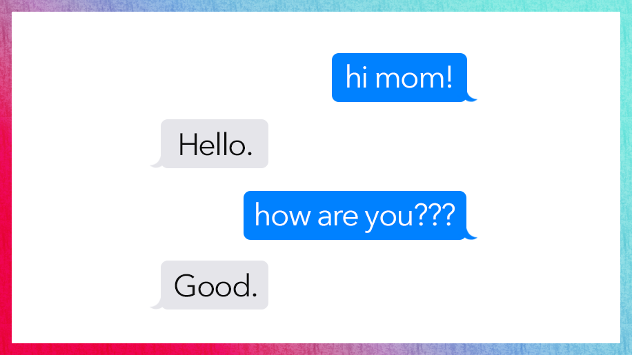 ending texts with a period