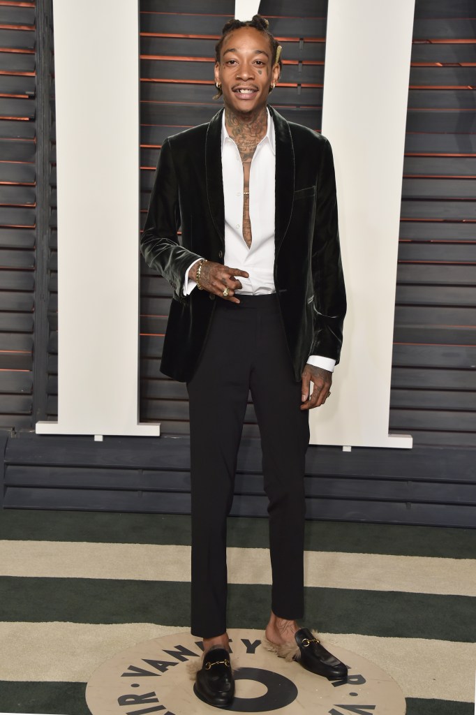 BEVERLY HILLS, CA - FEBRUARY 28: Recording artist Wiz Khalifa attends the 2016 Vanity Fair Oscar Party Hosted By Graydon Carter at the Wallis Annenberg Center for the Performing Arts on February 28, 2016 in Beverly Hills, California. (Photo by Pascal Le Segretain/Getty Images)