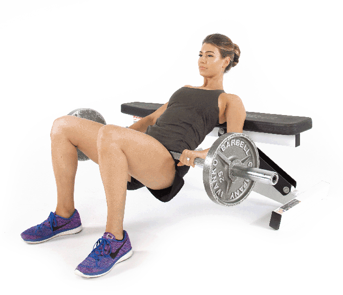 how to get a bigger butt: Anna Victoria barbell glute bridge