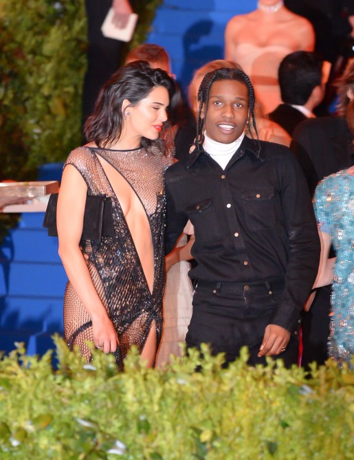 Kendall Jenner Style: Kendall wears a sheer black dress as she walks the red carpet with A$AP Rocky at the 2017 Met Gala.