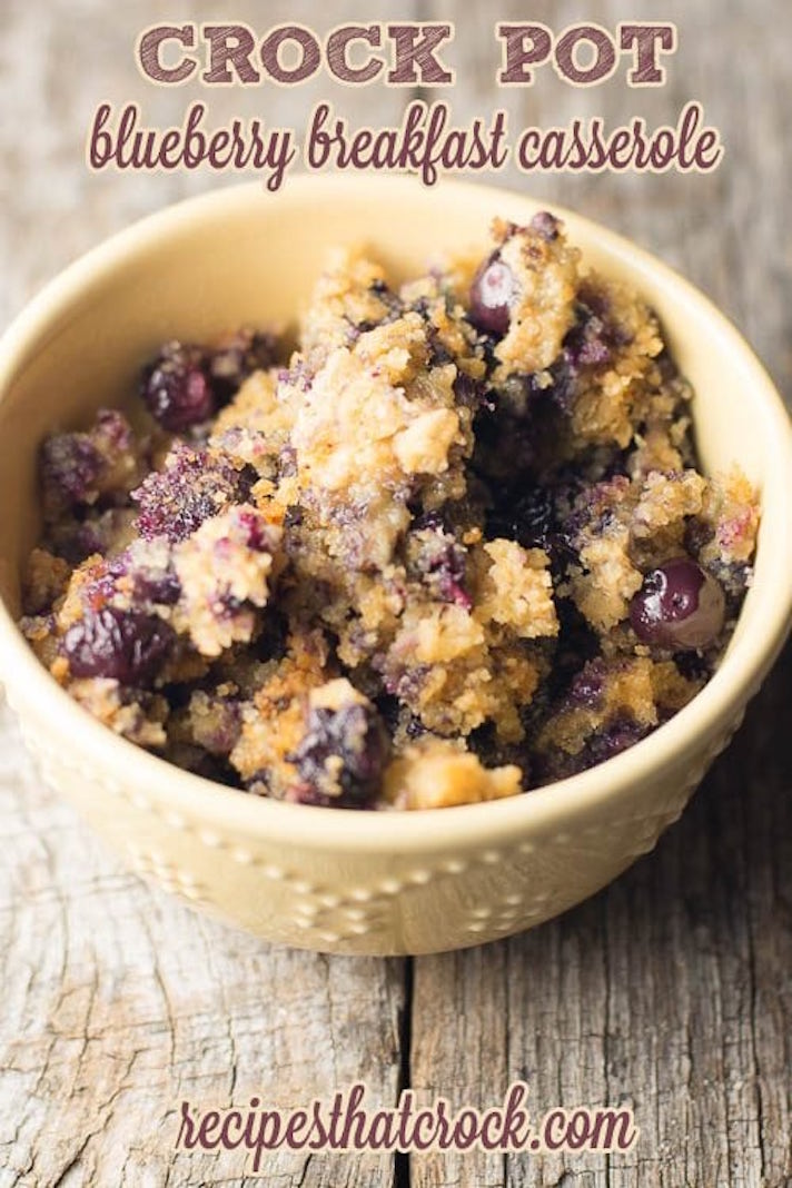 STYLECASTER | 17 Slow-Cooker Breakfasts to Simplify Your Mornings | Blueberry Breakfast Casserole