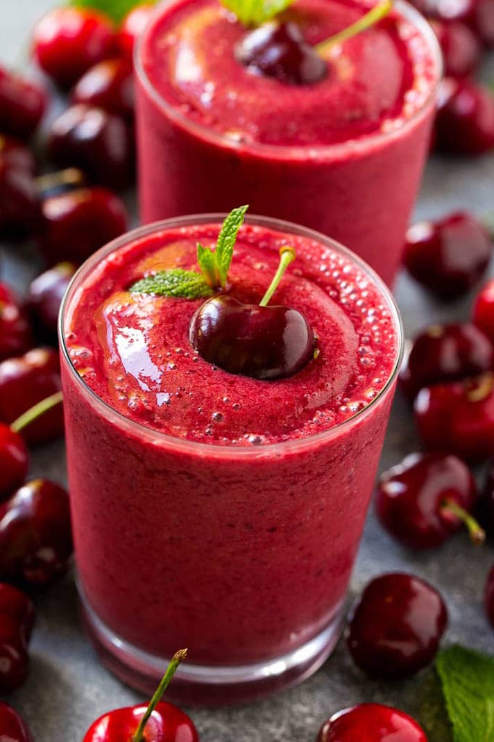 STYLECASTER | 17 High-Protein Smoothies With No Protein Powder | Cherry Smoothie