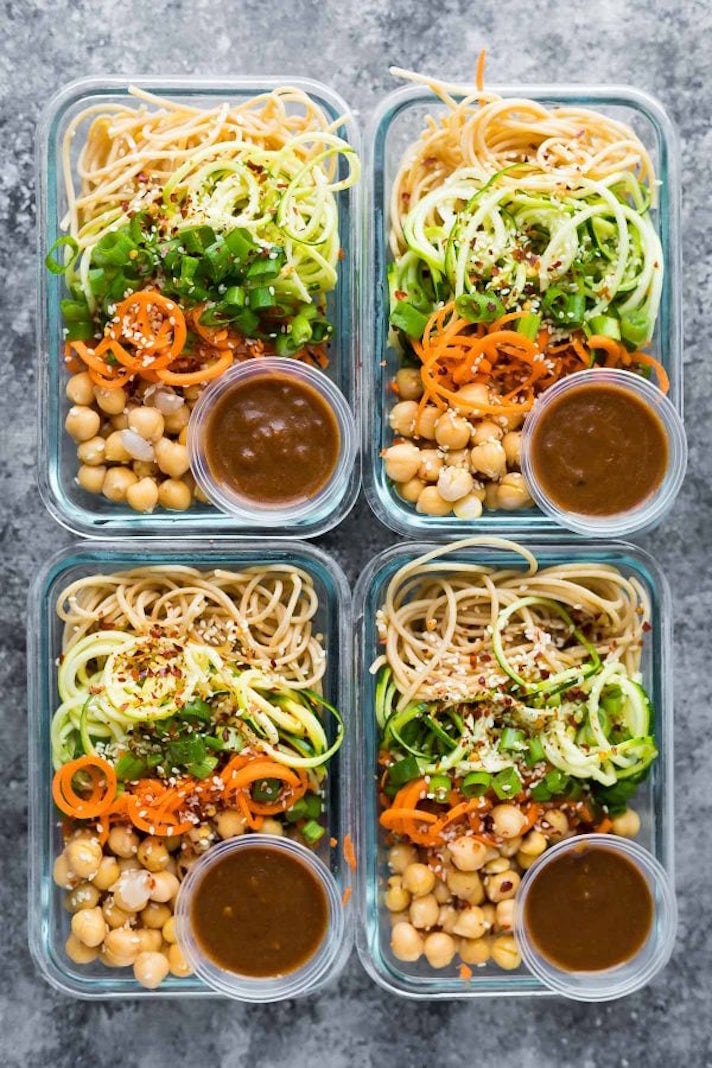 STYLECASTER | Easy Grain Bowls That Are Great for Meal Prep | Cold Sesame Noodle Vegan Bowls