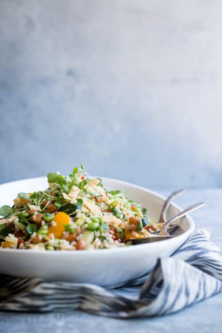 STYLECASTER | Easy Grain Bowls That Are Great for Meal Prep | Edamame and Brown Rice Salad With Sesame Dressing