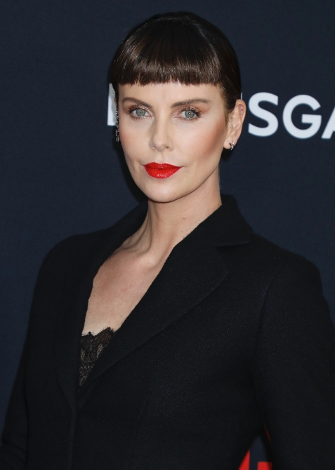 charlize theron bangs