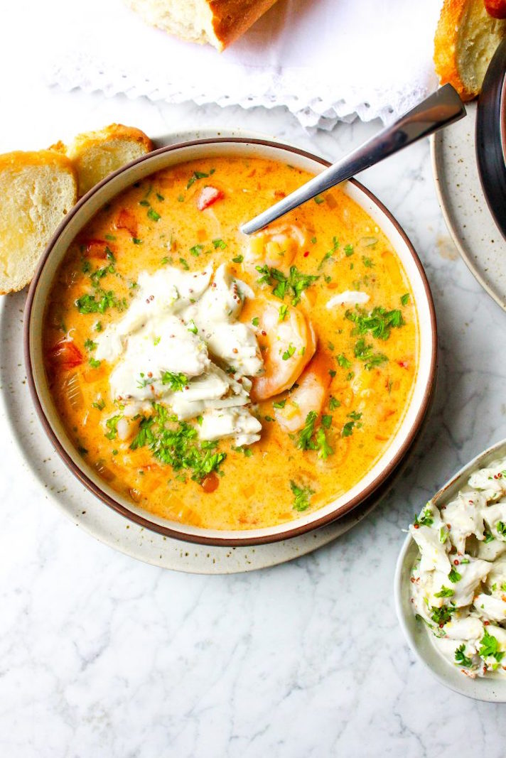 STYLECASTER | 17 Slow-Cooker Seafood Recipes for When You're Sick of Chili | Shrimp and Crab Bisque