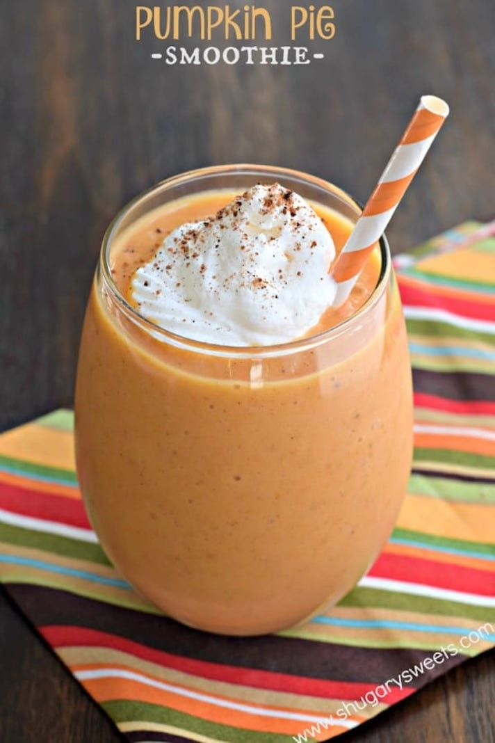 STYLECASTER | 17 Veggie-Packed Smoothie Recipes That Don't Taste Like Grass | Pumpkin Pie Smoothie.