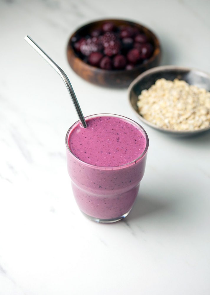STYLECASTER | 17 High-Protein Vegan Smoothies That'll Keep You Going All Morning | Mixed Berry Smoothie