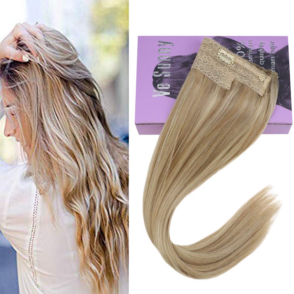 VeSunny-Ash-blonde-halo-extensions-amazon