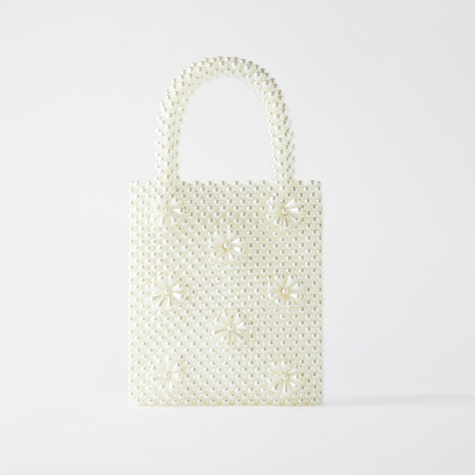 zara spring accessory pearl bag