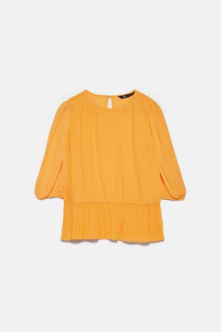 zara spring top yellow