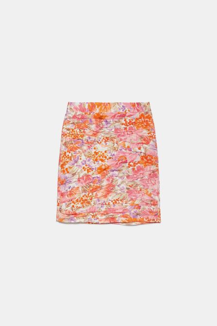 zara mini skirt floral