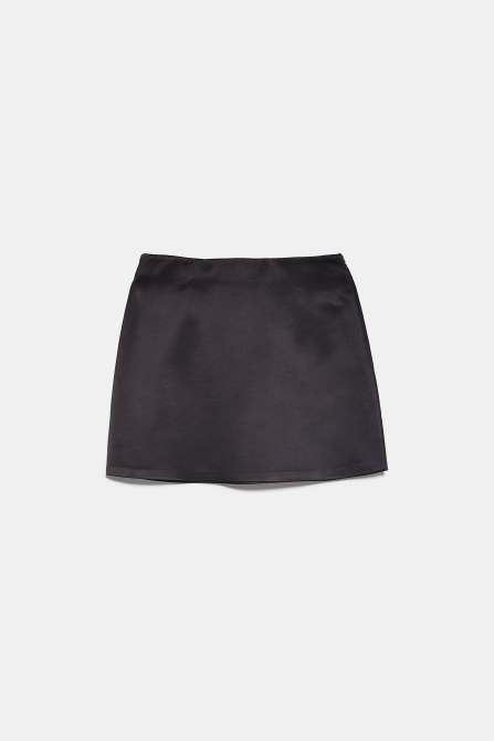 zara mini skirt black satin
