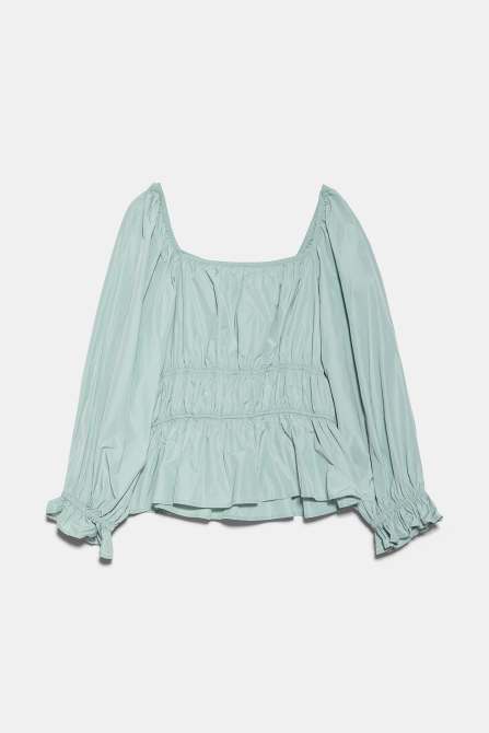zara spring top green