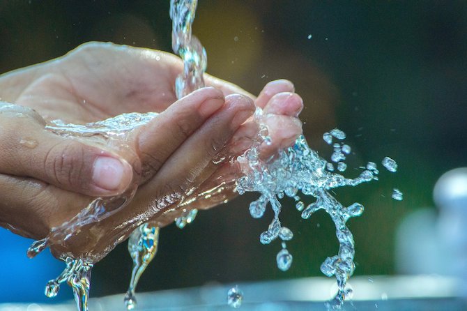 STYLECASTER | Free Zoom Backgrounds | hand washing in water