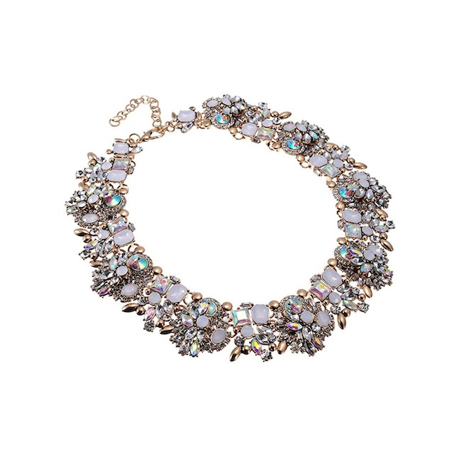 Jerollin Crystal Rhinestone Statement Necklace