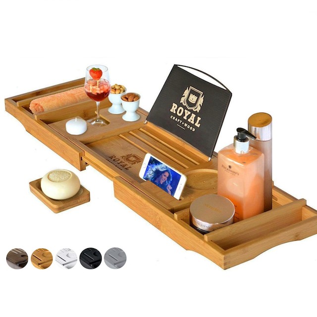 ROYAL CRAFT WOOD Luxury Bathtub Caddy Tray