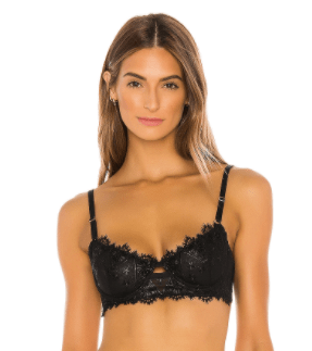 STYLECASTER | Bella Hadid black lace bra