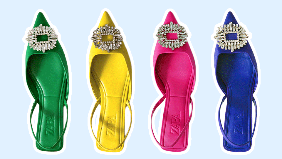 STYLECASTER | Zara Sparkly Low Heel Mules