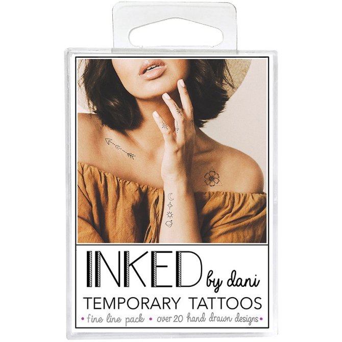 Inked by Dani Temporary Tattoos Fine Line Pack