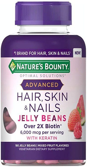 Nature's Bounty Advanced Hair, Skin & Nails Jelly Beans with Biotin, 80 CT