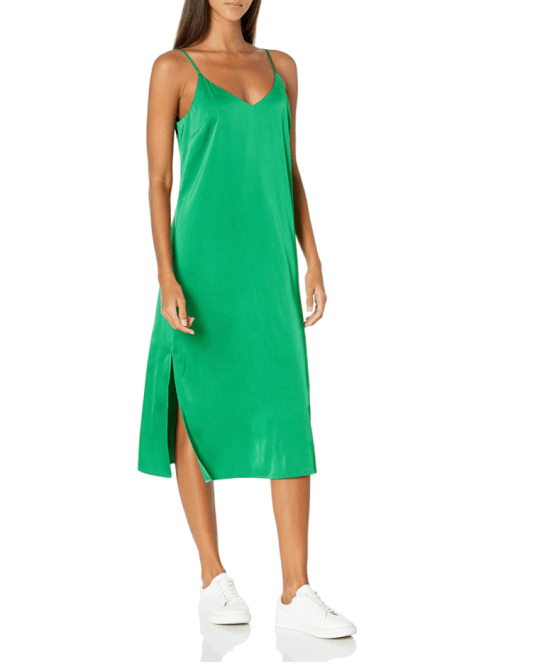 The Drop Women's Ana Silky V-Neck Midi Slip Dress