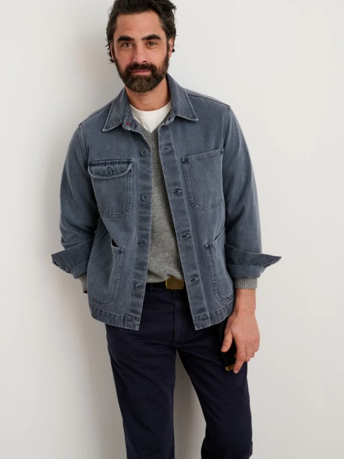 Alex Mill Garment-Dyed Work Jacket in Recycled Denim