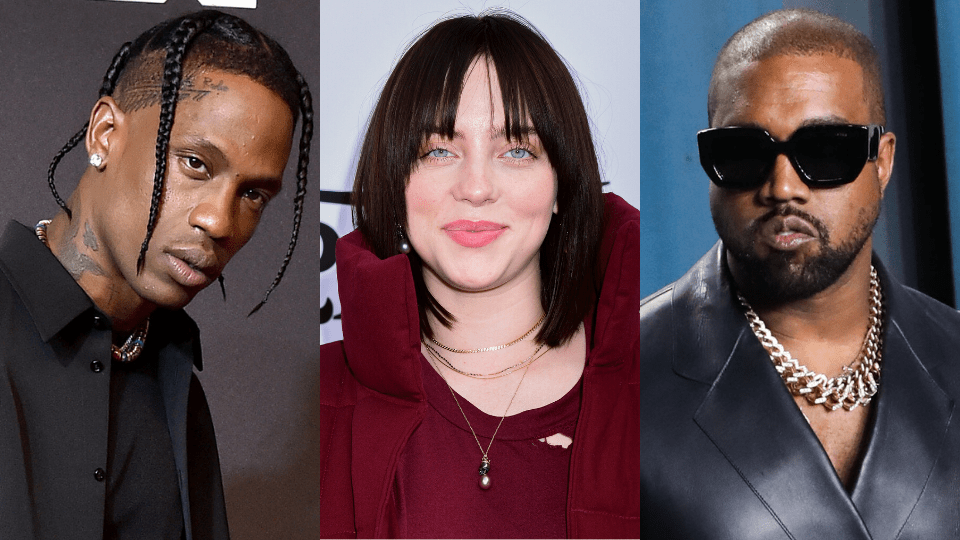 Travis Scott, Billie Eilish, Kanye West