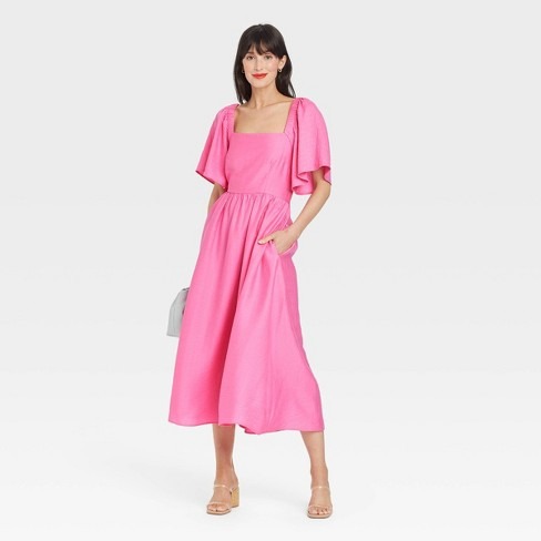 A New Day Flutter Short Sleeve Tie-Back Dress Target