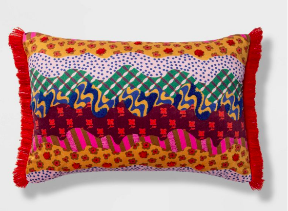 Oblong Pillow with Fringe
