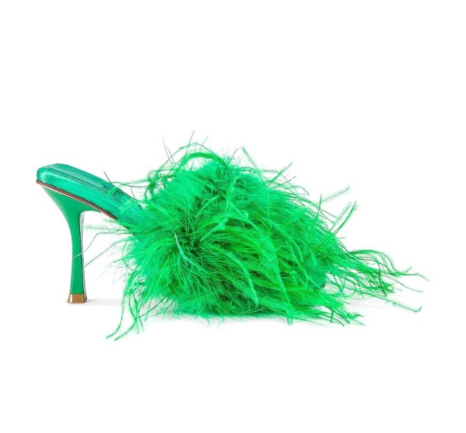 Jeffrey Campbell Chauffeur Feather Mule Revolve