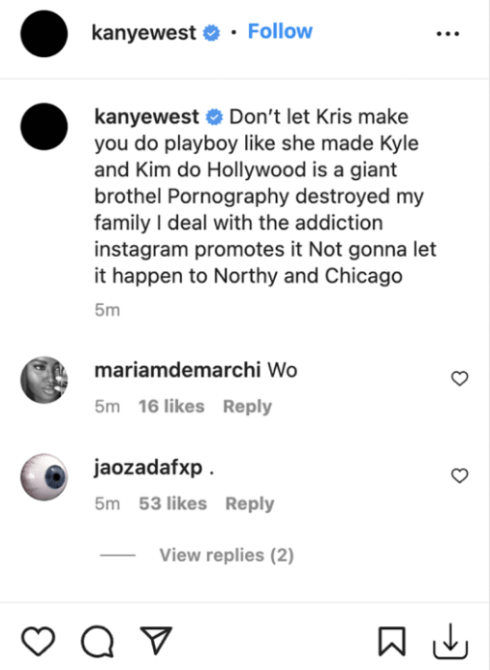 Kanye West Instagram