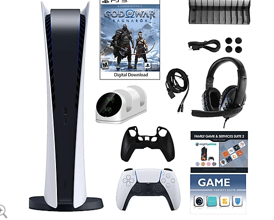 PS5 Digital Console w/ GOW: Ragnarok,Accs & Vouchers
