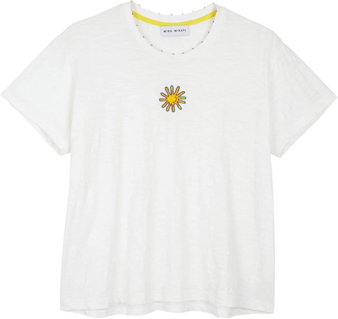 Mira Mikati Embroidered Sun Melange T-Shirt Amazon