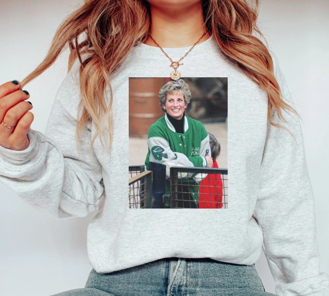 Princess Diana Eagles Fan Crewneck Sweatshirt Etsy