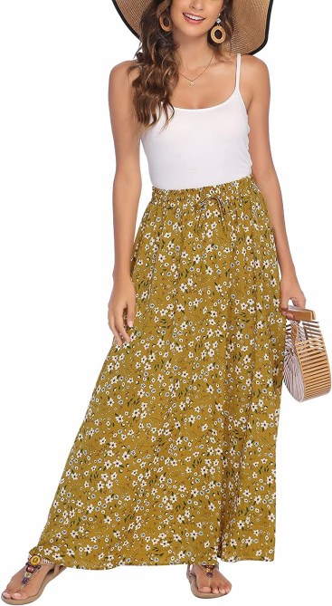 Bluetime High-Waisted Maxi Skirt Amazon