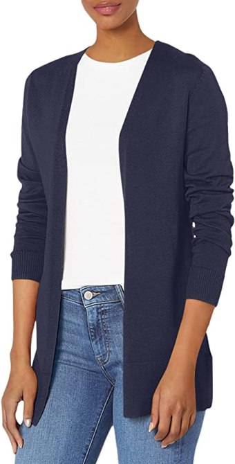 navy blue cardigan