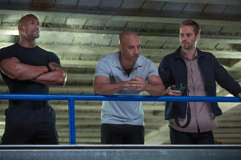 Dwayne Johnson, Vin Diesel, Paul Walker, Fast & Furious 6, 2013. Photo: Universal Pictures/Courtesy Everett Collection