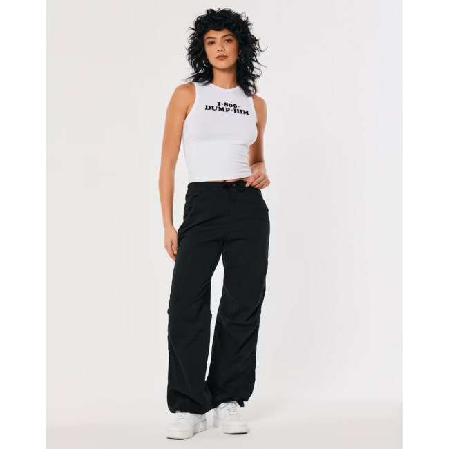 Hollister Adjustable Rise Baggy Parachute Pants