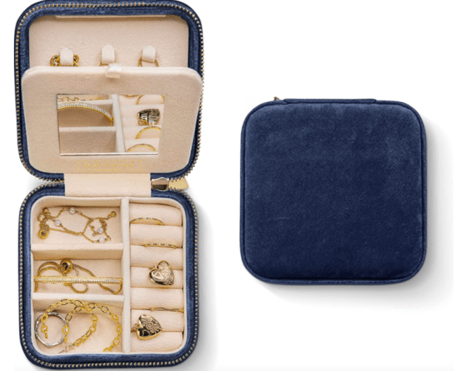 Benevolence LA Plush Velvet Travel Jewelry Box