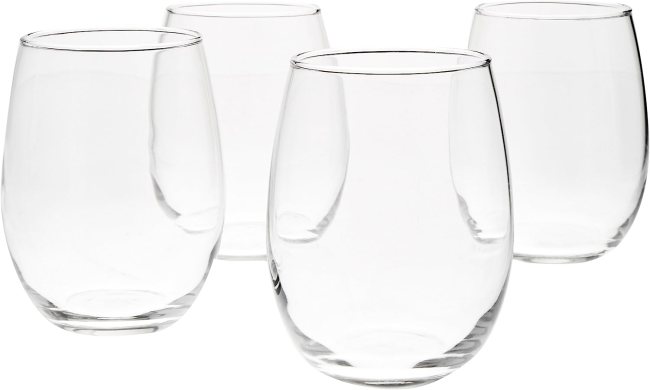 Amazon Basics Stemless Wine Glasses