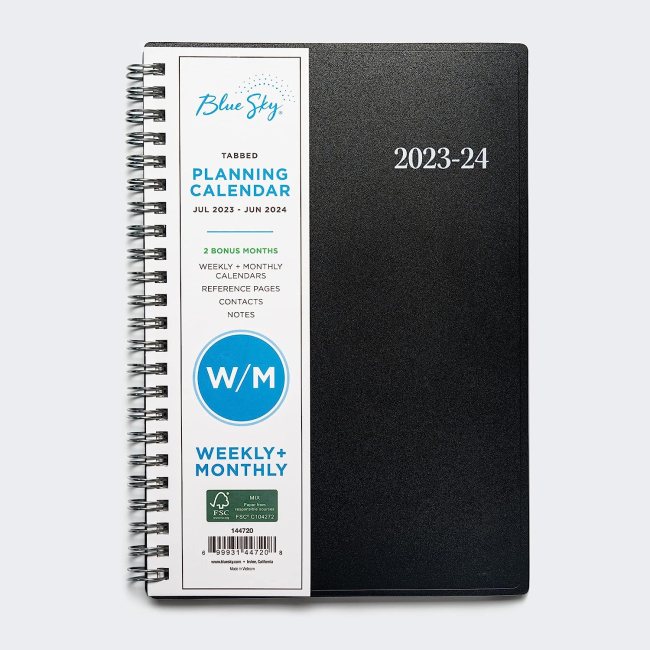 Blue Sky 2023-2024 Academic Year Weekly and Monthly Planner