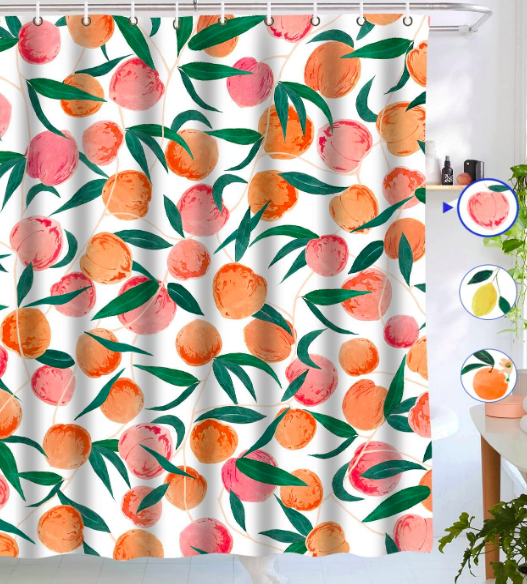 Lifeel Peach Print Shower Curtain