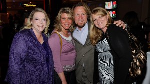 LAS VEGAS, NV - APRIL 13:  (L-R) Janelle Brown, Meri Brown, Kody Brown and Christine Brown from "Sister Wives" attend a pre-show reception for the grand opening of "Dancing With the Stars: Live in Las Vegas" at the New Tropicana Las Vegas April 13, 2012 in Las Vegas, Nevada.  (Photo by Ethan Miller/Getty Images for AEG Live)