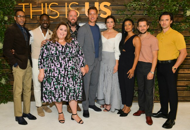 Ron Cephas Jones, Sterling K. Brown, Chrissy Metz, Chris Sullivan, Justin Hartley, Mandy Moore, Susan Kelechi Watson, Michael Angarano, and Milo Ventimiglia attend NBC's "This Is Us" Pancakes with the Pearsons at 1 Hotel West Hollywood on August 10, 2019 in West Hollywood, California.