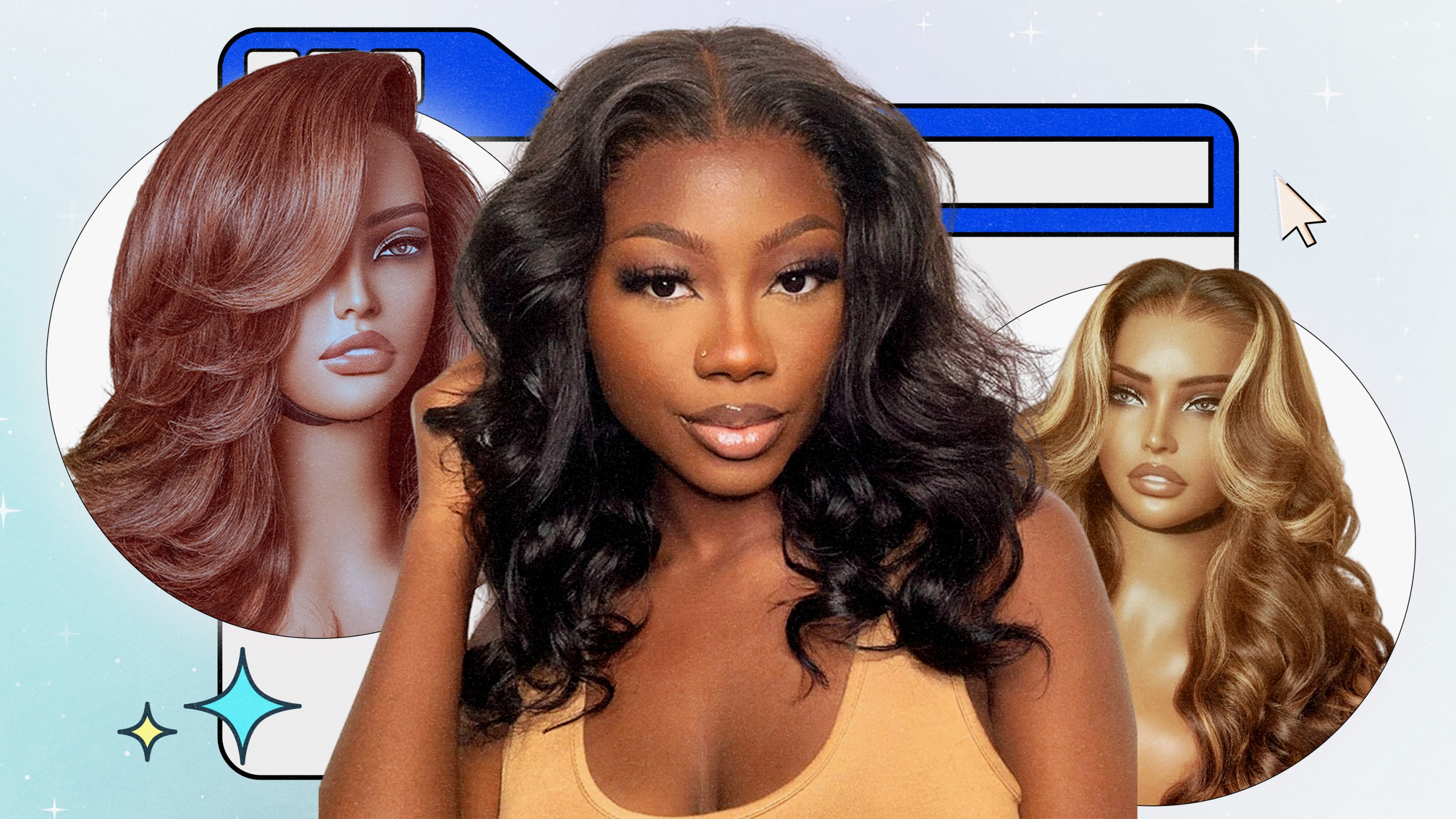 A model wearing a LuvMe wig.