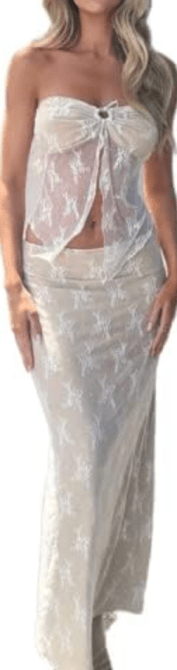 Two-Piece Lace Maxi Skirt Set