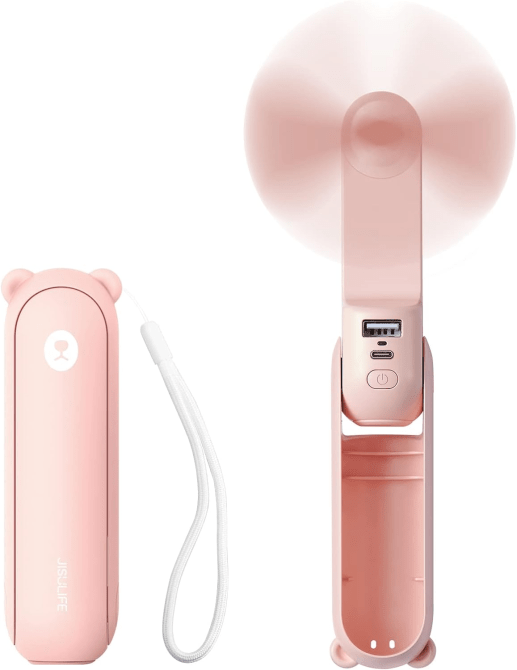 JISULIFE Handheld Mini Fan in pink